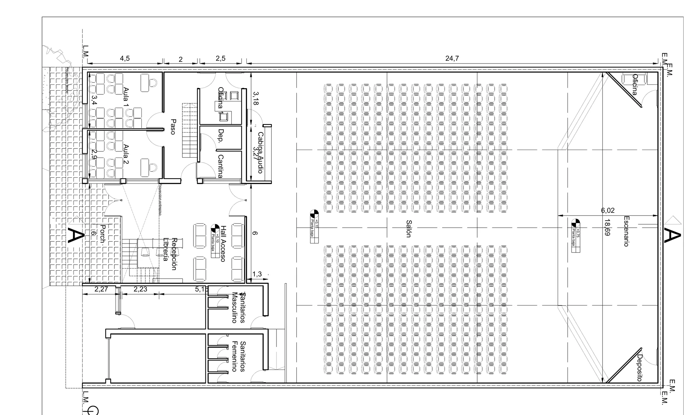 Planta baja del proyecto Auditorio 100% Libre