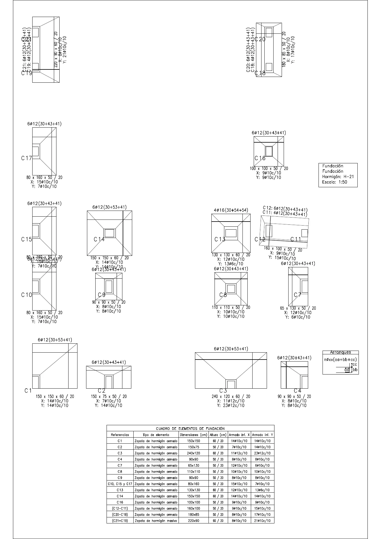 Plano estructural del Auditorio Belén