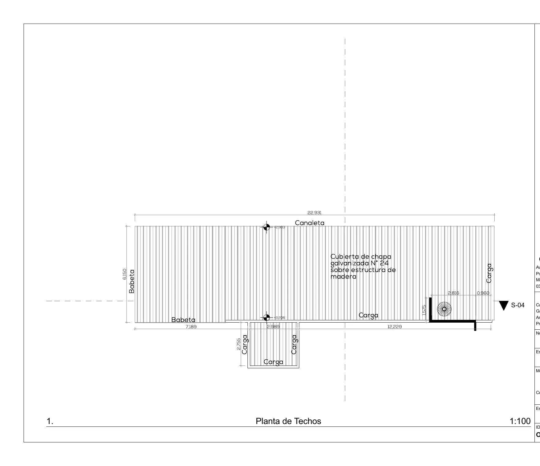 Planta de techos de la propuesta 2 para Puerto Mbigua