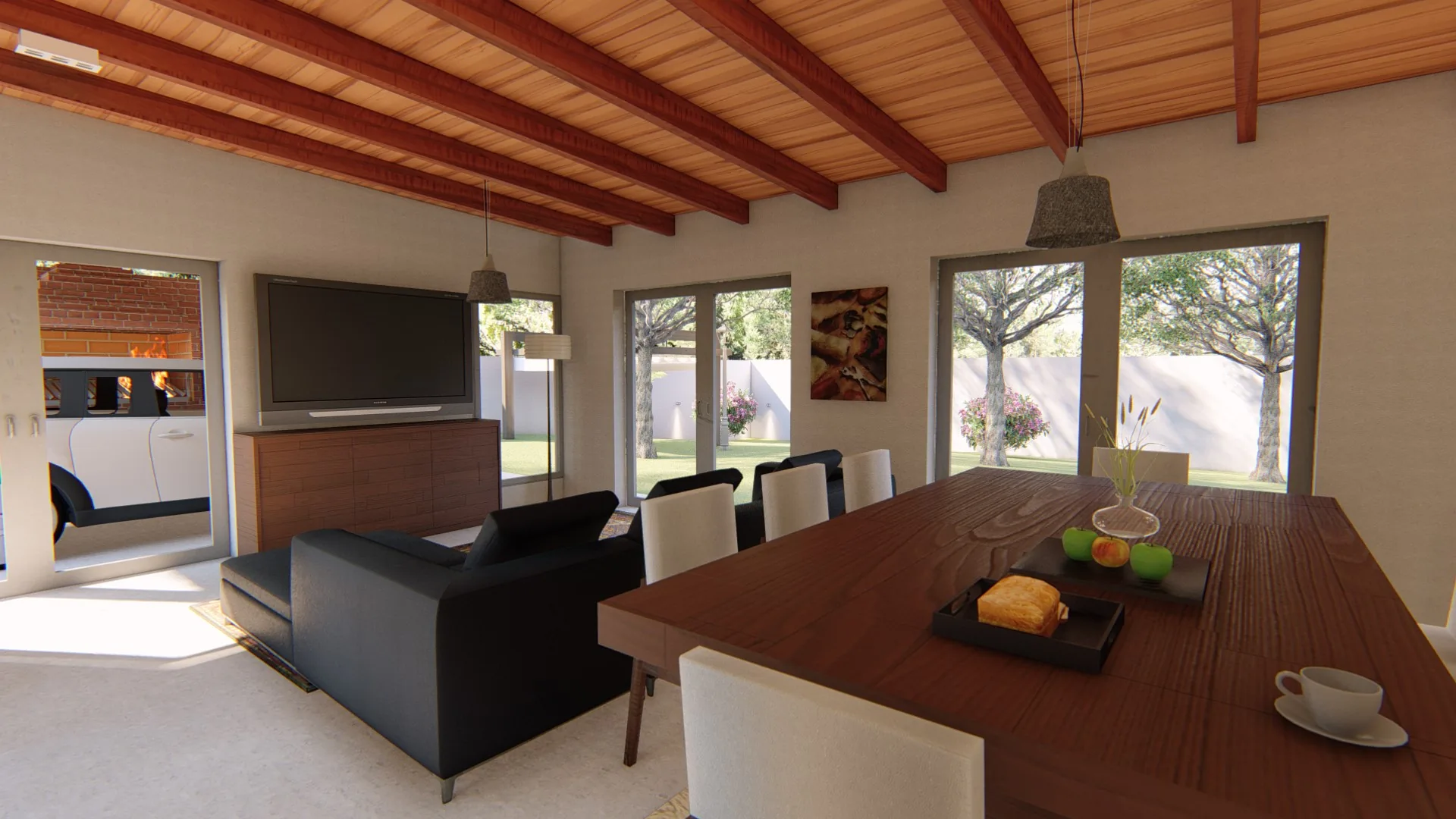 Comedor de la propuesta 2 para Puerto Mbigua